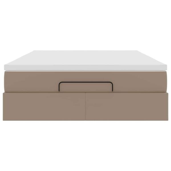Ottoman-Bett mit Matratze Cappuccino-Braun 140x200cm Kunstleder