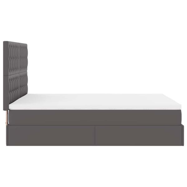 Ottoman-Bett mit Matratze Grau 140x200 cm Kunstleder