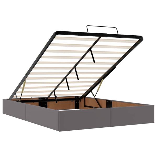 Ottoman-Bett mit Matratzen & LEDs Grau 140x200 cm Kunstleder