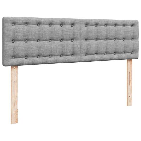 Ottoman-Bett mit Matratze & LEDs Hellgrau 140x200 cm Stoff