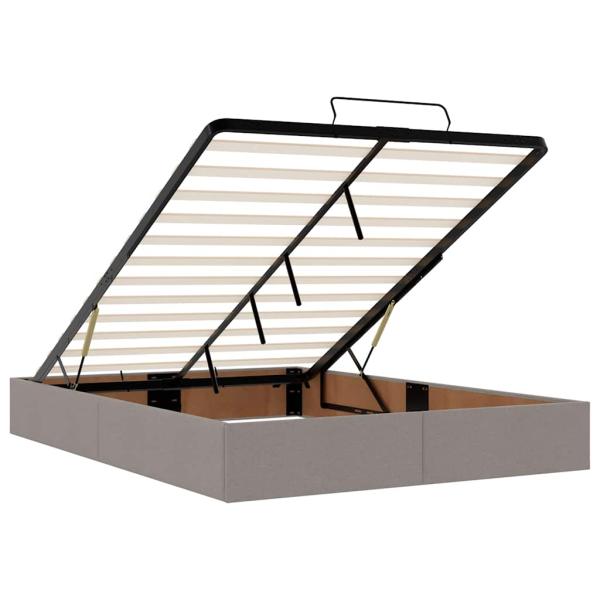 Ottoman-Bett mit Matratze & LEDs Taupe 140x200 cm Stoff