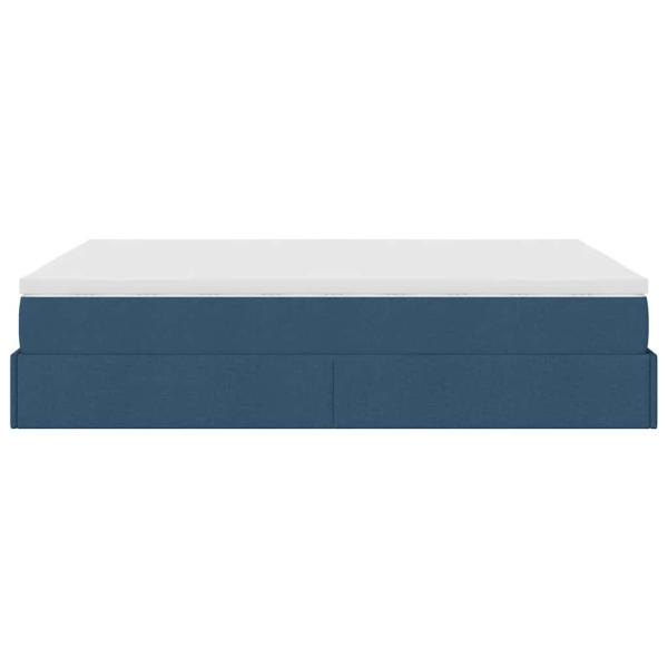 Ottoman-Bett mit Matratze Blau 140x200 cm Stoff