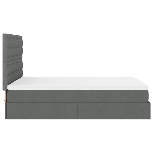 Ottoman-Bett mit Matratze Dunkelgrau 140x200 cm Stoff