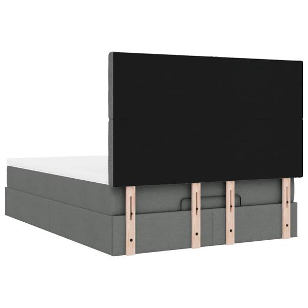 Ottoman-Bett mit Matratze Dunkelgrau 140x200 cm Stoff