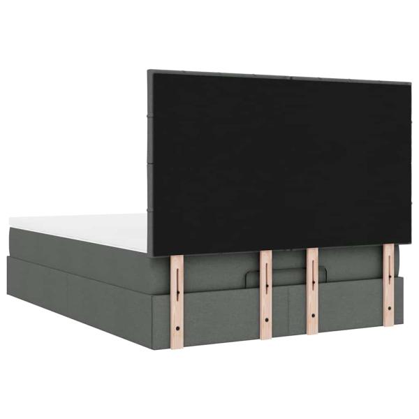 Ottoman-Bett mit Matratze Dunkelgrau 140x200 cm Stoff