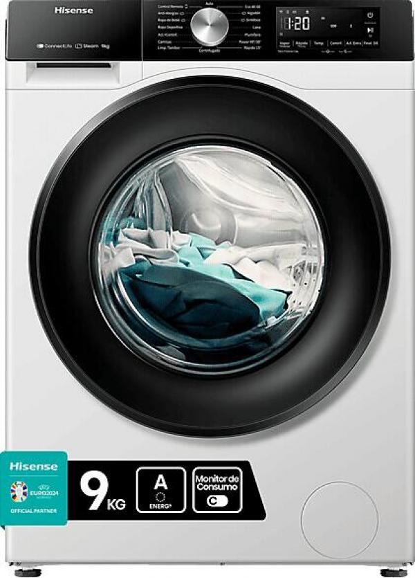 Hisense WF3S9043BW3 9kg Frontlader Waschmaschine, 60 cm breit, 1400 U/Min, 14 Programme, WLAN, Kindersicherung, Nachlegefunktion, weiß