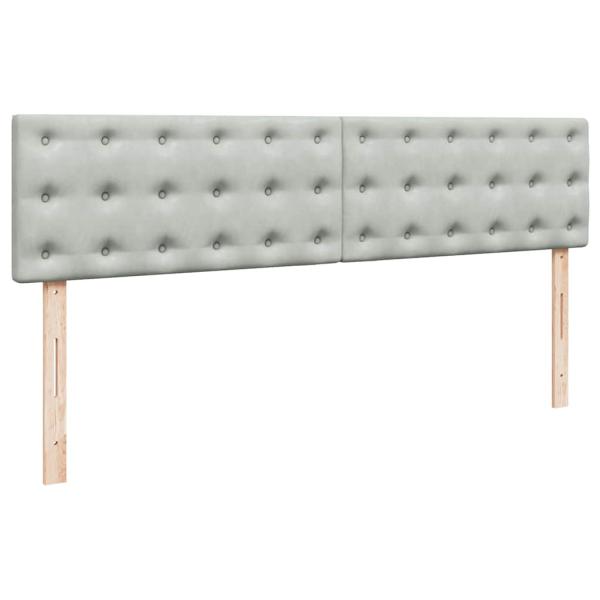 Ottoman-Bett mit Matratze & LEDs Hellgrau 180x200 cm Samt