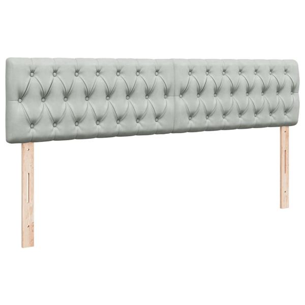 Ottoman-Bett mit Matratze & LEDs Hellgrau 180x200 cm Samt