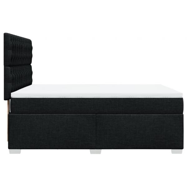 Boxspringbett mit Matratze Schwarz 140x190 cm Stoff