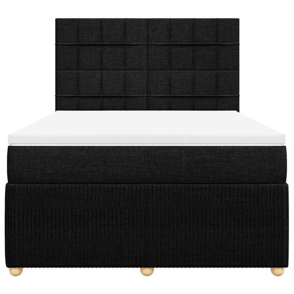 Boxspringbett mit Matratze Schwarz 140x190 cm Stoff