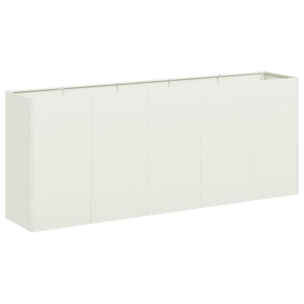 Pflanzkübel Weiß 200x40x80 cm Kaltgewalzter Stahl