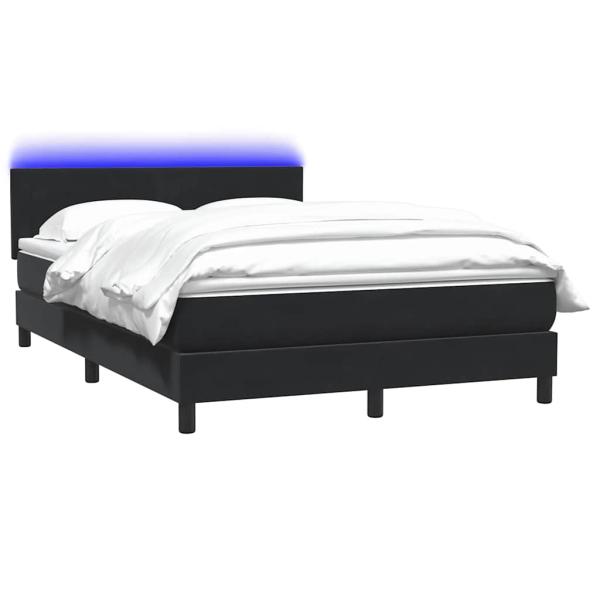 Boxspringbett mit Matratze Schwarz 140x210 cm Samt
