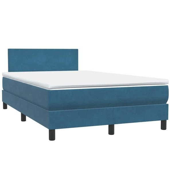 ARDEBO.de - Boxspringbett mit Matratze Dunkelblau 120x220 cm Samt