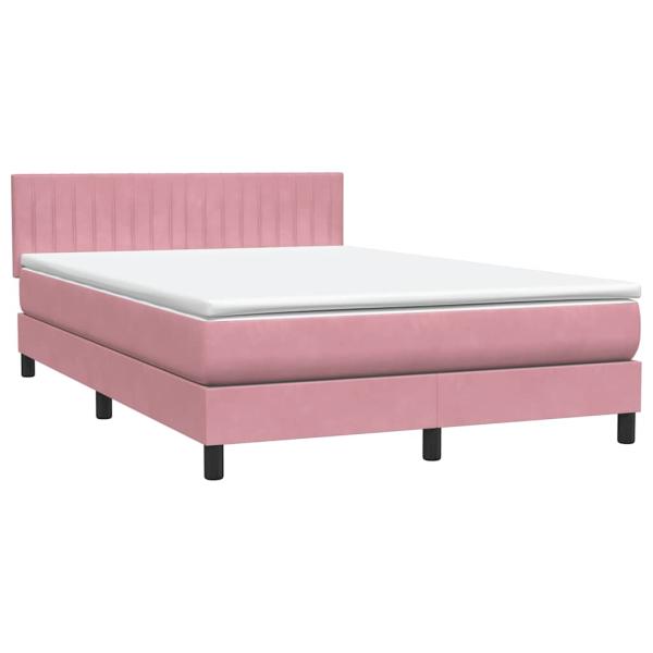 Boxspringbett mit Matratze Rosa 140x220 cm Samt