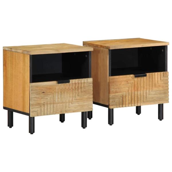ARDEBO.de - Nachttische 2 Stk. Braun 40x33x46 cm Massivholz Mango