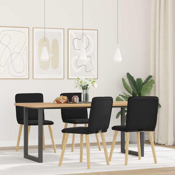 ARDEBO.de - Esszimmerstühle 4 Stk. Schwarz Stoff