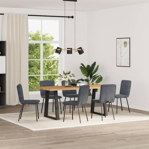 ARDEBO.de - Esszimmerstühle 6 Stk. Dunkelgrau Samt