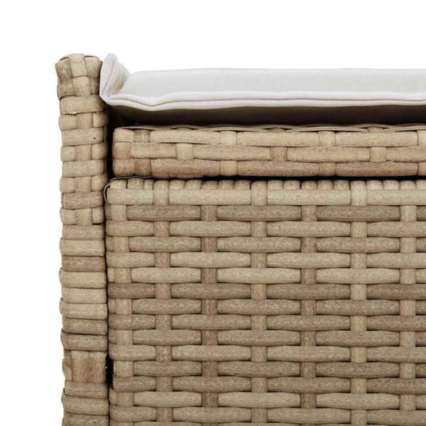 ARDEBO.de - Outdoor-Sitzbank mit Stauraum und Kissen Beige 100 cm