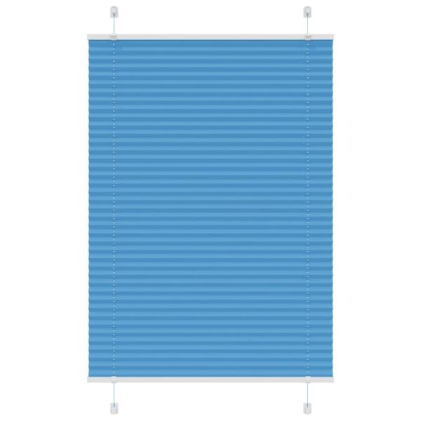 ARDEBO.de - Plissee Blau 100x100 cm Stoffbreite 99,4 cm Polyester