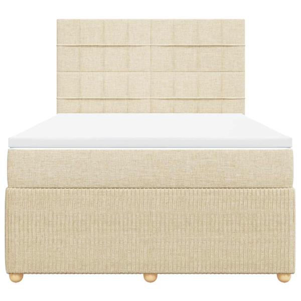 Boxspringbett mit Matratze Creme 140x190 cm Stoff