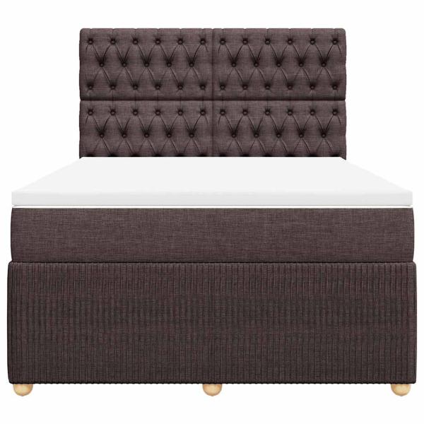 Boxspringbett mit Matratze Dunkelbraun 140x190 cm Stoff