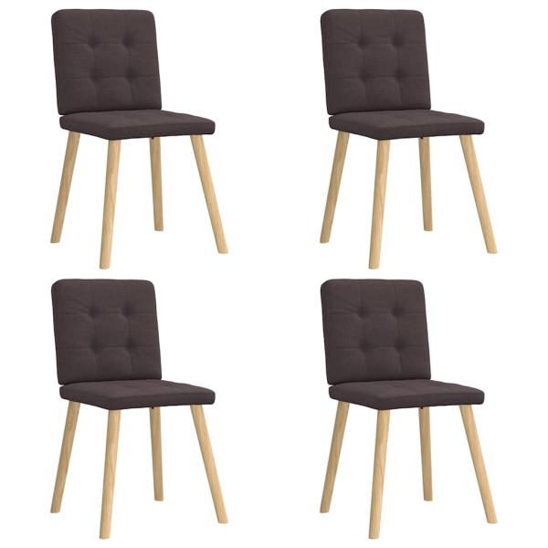 ARDEBO.de - Esszimmerstühle 4 Stk. Dunkelbraun Stoff