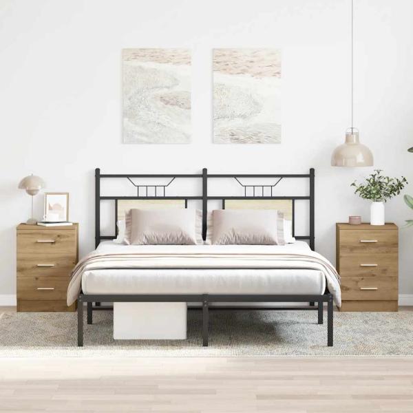 Nachttische 2 Stk. Artisan-Eiche 38x35x55 cm Holzwerkstoff