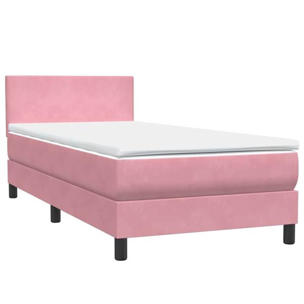 Boxspringbett mit Matratze Rosa 90x220 cm Samt