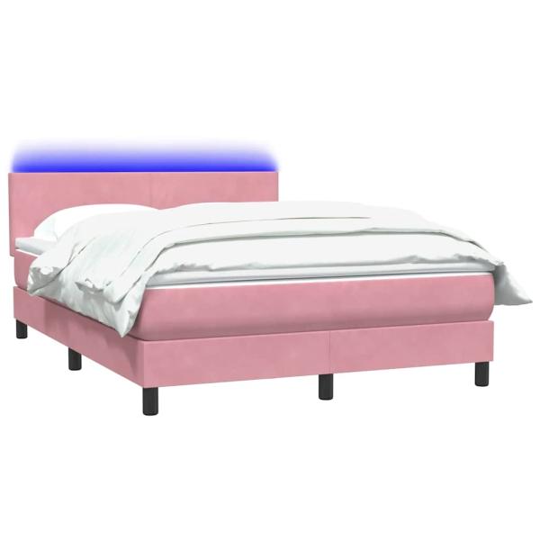 Boxspringbett mit Matratze Rosa 140x210 cm Samt
