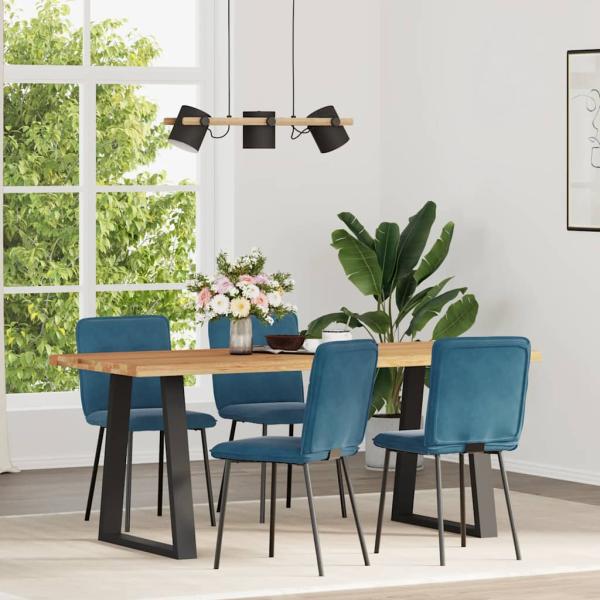ARDEBO.de - Esszimmerstühle 4 Stk. Blau Samt