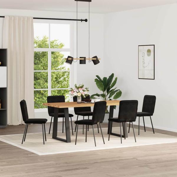 ARDEBO.de - Esszimmerstühle 6 Stk. Schwarz Samt