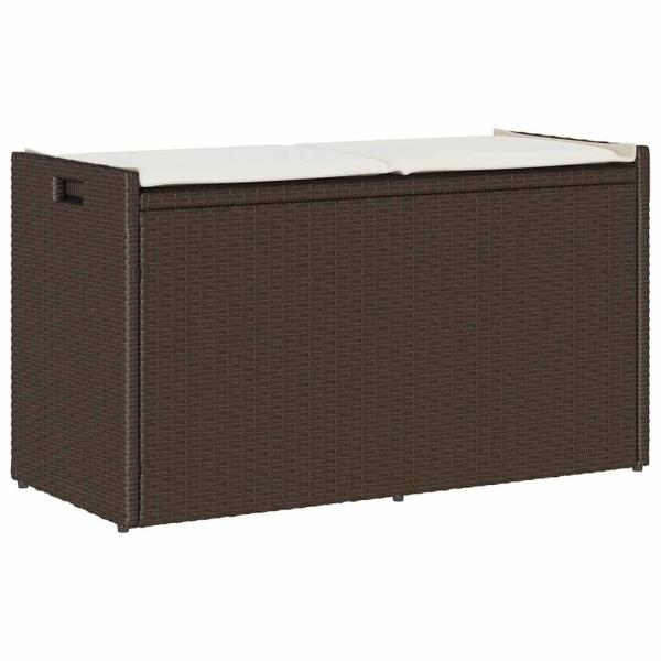 ARDEBO.de - Outdoor-Sitzbank mit Stauraum und Kissen Braun 100 cm