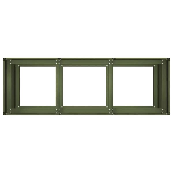 Pflanzkübel Olivgrün 120x40x80 cm Kaltgewalzter Stahl