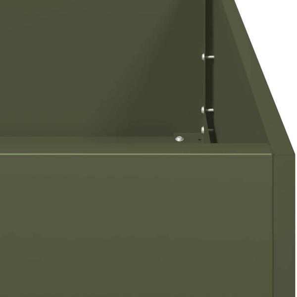 Pflanzkübel Olivgrün 120x40x80 cm Kaltgewalzter Stahl
