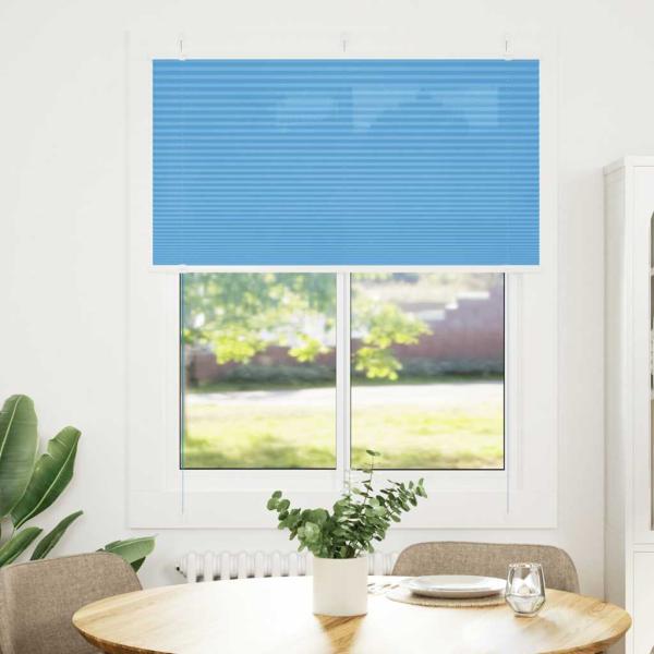 ARDEBO.de - Plissee Blau 110x100 cm Stoffbreite 109,4 cm Polyester