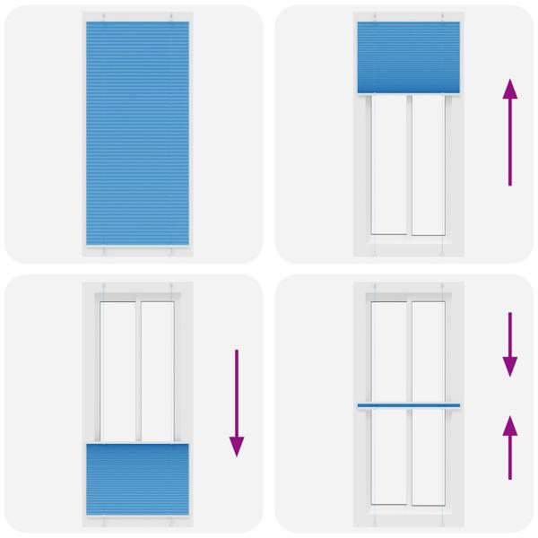 Plissee Blau 85x200 cm Stoffbreite 84,4 cm Polyester