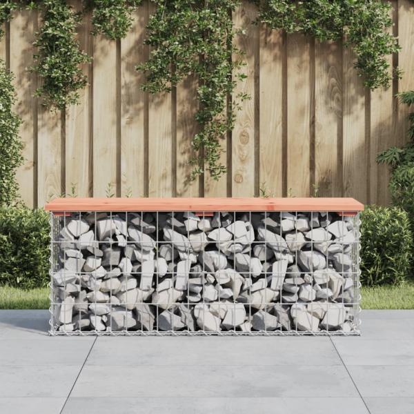 ARDEBO.de - Gartenbank aus Gabionen 103x31,5x42 cm Massivholz Douglasie