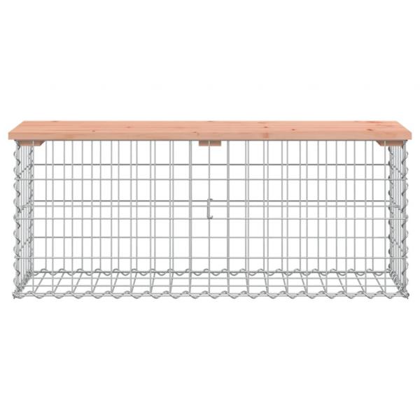 Gartenbank aus Gabionen 103x31,5x42 cm Massivholz Douglasie