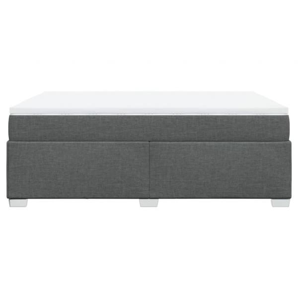 Boxspringbett mit Matratze Dunkelgrau 140x190 cm Stoff