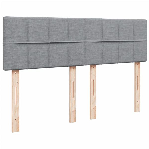 Boxspringbett mit Matratze Hellgrau 140x190 cm Stoff