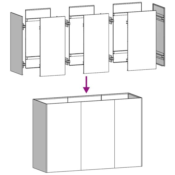 Pflanzkübel 120x40x80 cm Edelstahl