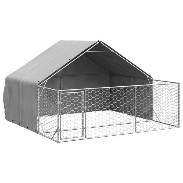 Outdoor-Hundezwinger mit Auslauf 3x3x1,9 m Verzinkter Stahl