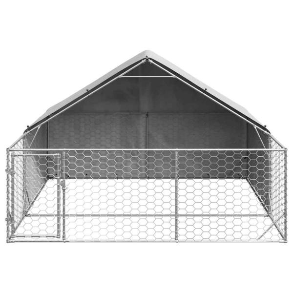 Outdoor-Hundezwinger mit Auslauf 3x3x1,9 m Verzinkter Stahl