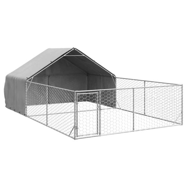 Outdoor-Hundezwinger mit Auslauf 6x3x1,9 m Verzinkter Stahl
