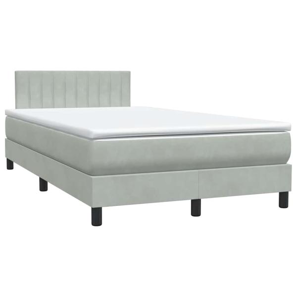 Boxspringbett mit Matratze Hellgrau 120x210 cm Samt