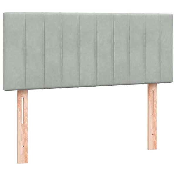 Boxspringbett mit Matratze Hellgrau 120x210 cm Samt