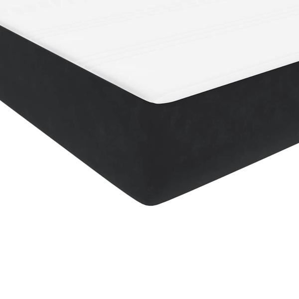Boxspringbett mit Matratze Schwarz 160x210 cm Samt
