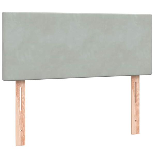 Boxspringbett mit Matratze Hellgrau 120x220 cm Samt