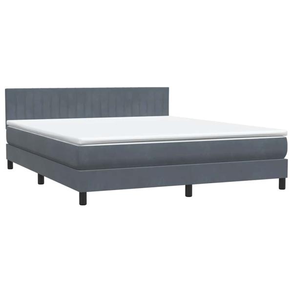Boxspringbett mit Matratze Dunkelgrau 180x210 cm Samt