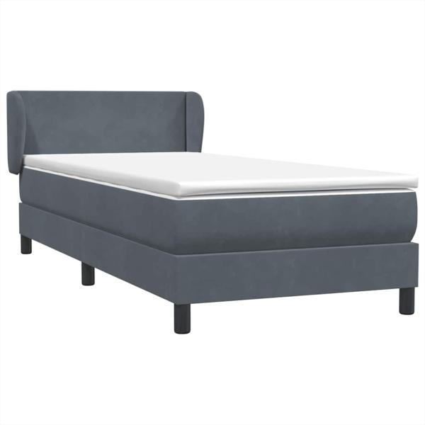 Boxspringbett mit Matratze Dunkelgrau 80x220 cm Samt